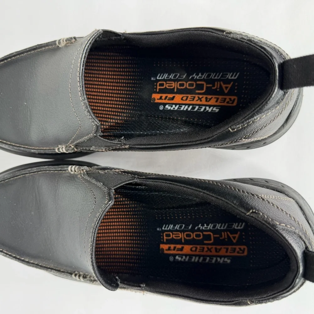 Skechers Shoes Mens 8.5 Black Relaxed Fit Harper Forde Loafer Leather